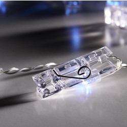10 LED λαμπάκια σε σειρά Plastic clips-Σταθερό
