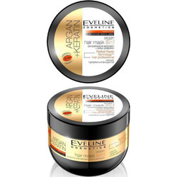 Eveline Argan + Keratin Μάσκα Μαλλιών Κερατίνης για Προστασία Χρώματος & Επανόρθωση για Βαμμένα & Ταλαιπωρημένα Μαλλιά 300ml