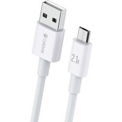 CELEBRAT καλώδιο Micro USB σε USB CB-24M, 2.1A, 1.2m, λευκό