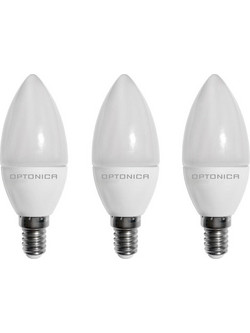 Optonica LED Λάμπα 6W 4500K Κερί C37 1420 E14 3τμχ