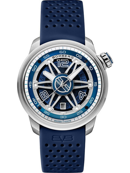 Bomberg BB01 Ανδρικό Ρολόι Αυτόματο με Μπλε Καουτσούκ Λουράκι CT43ASS.22-2.11