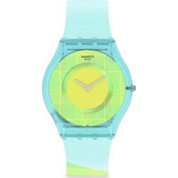 Swatch Γυναικείο Ρολόι με Γαλάζιο Καουτσούκ Λουράκι SS08Z104