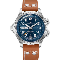 Hamilton Khaki Aviation X-Wind Ανδρικό Ρολόι Χρονογράφος Αυτόματο με Καφέ Δερμάτινο Λουράκι H77765541