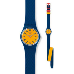 Swatch Check Me Out Γυναικείο Ρολόι με Μπλε Καουτσούκ Λουράκι LN150