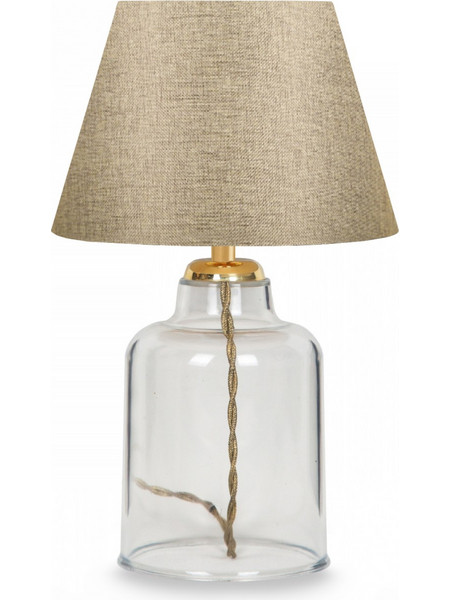 HomeMarkt HM7583.03 Πορτατίφ Ε27 Χρυσό Διαφανές Φ22xΥ30cm