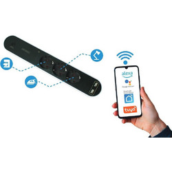 Aca Smart Πολύπριζο 3 Θέσεων με Διακόπτη, 2 USB και Καλώδιο 1.5m Μαύρο CM32SMART 5208055080786