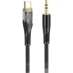 LAMTECH AUDIO CABLE TYPE-C TO 3.5MM JACK BLACK 1M
