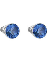 Σκουλαρίκια καρφωτά με μπλε κρύσταλλο swarovski 0.9cm (F1043)