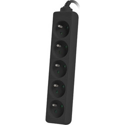 Lanberg Power strip 3m black 5xPL