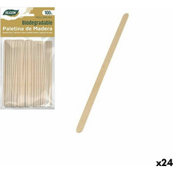 Σετ αναδευτήρων καφέ Algon Ξύλο 100 Τεμάχια 140 x 1,3 x 5 mm (24 Μονάδες)