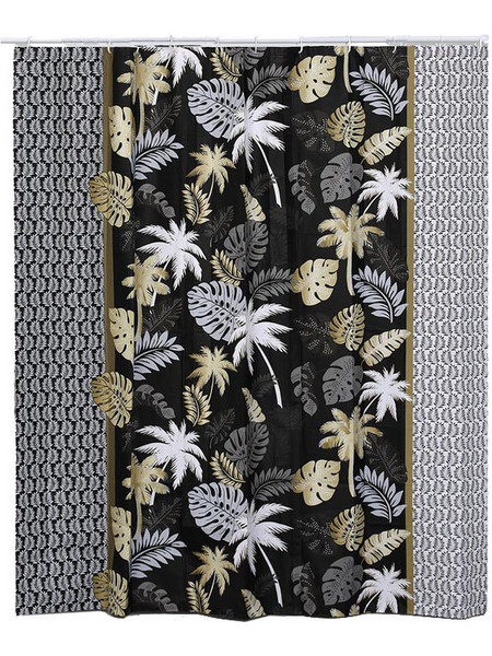 Κουρτίνα μπάνιου με σχέδιο gold jungle, πλαστική, 180x180 cm, Shower Curtain - Aria Trade