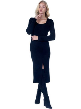 AGGEL Midi Φόρεμα για Γάμο / Βάπτιση Μαύρο FW33015K