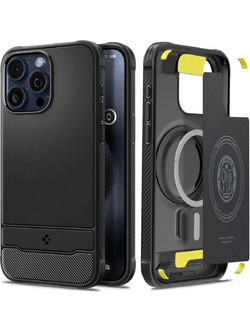 Spigen Rugged Armor Mag MagSafe Back Cover Matte Black (iPhone 15 Pro Max)