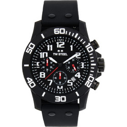 TW Steel Carbon Ανδρικό Ρολόι Χρονογράφος με Μαύρο Καουτσούκ Λουράκι CA1