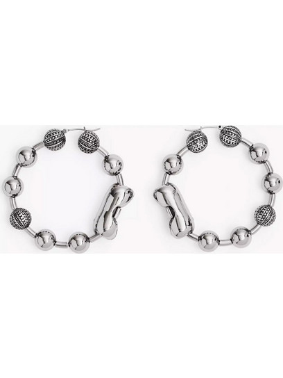 MARC JACOBS ΣΚΟΥΛΑΡΙΚΙΑ MONOGRAM BALL CHAIN HOOP LOGO ΑΣΗΜΙ
