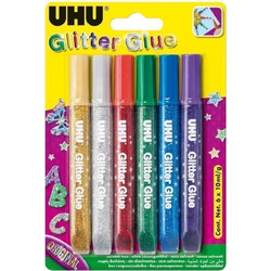Κόλλα Uhu Glitter Glue 6x10ml Έντονα Χρώματα
