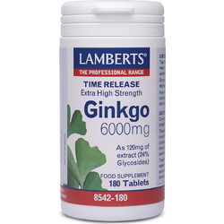 Lamberts Ginkgo Biloba Extract 6000mg 180 Ταμπλέτες