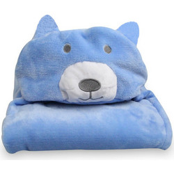 Morven Bear 2145 Κουβέρτα Αγκαλιάς με Κουκούλα Fleece 70x110 Μπλε