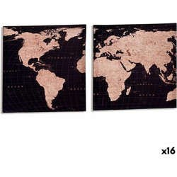 Canvas World Map 1,5 x 40 x 40 cm (16 Units)