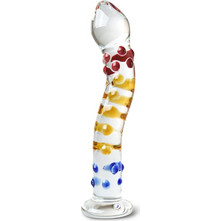 Colorful Textured Sensual Glass Dildo