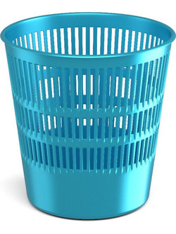 Latticed wastebasket ErichKrause(R) Ice Metallic, 12l, blue