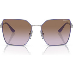 Vogue VO4284S 518368 Γυναικεία Γυαλιά Ηλίου Πεταλούδα Μεταλλικά Ασημί με Καφέ Φακό