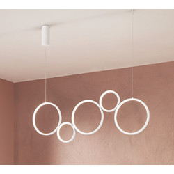 LUCE LED-FREDY- Κρεμαστό Φωτιστικό Οροφής Πολύφωτο LED Λευκό S5