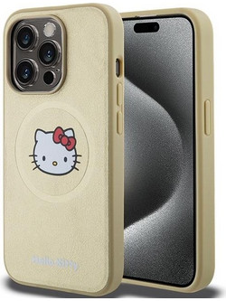 Hello Kitty Leather Kitty Head MagSafe case for iPhone 13 Pro Max - gold