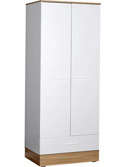 Megapap Δίφυλλη Ντουλάπα Ρούχων Base Λευκή 80x52x198cm GP009-0024