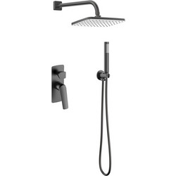 Σετ μπαταρίας εντοιχισμού ντους LEA Gun Metal S05022 KARAG