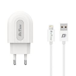 Detech Φορτιστής με Καλώδιο Lightning με Θύρα USB-A White DE-28i