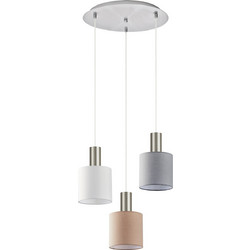 Home Lighting Κρεμαστό Φωτιστικό Οροφής Τρίφωτο E27 Γκρι SE21-NM-4-3BL-SH123 77-8930