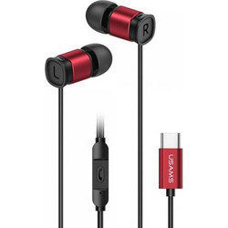 Usams EP-46 Handsfree In-Ear USB-C Red