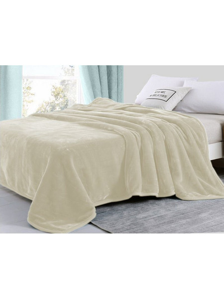 Κουβέρτα Υπέρδιπλη Βελουτέ Super Soft Γαρύφαλλο 220x240 - Εκρού