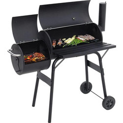 Φορητή Ψησταριά Μπάρμπεκιου BBQ Κάρβουνου με Ροδάκια και καπάκι, 115x54x113 cm - Aria Trade