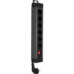 REV Outlet Strip 6-fold 2,4m Supraline w. switch anthracite