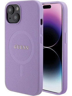 Guess Saffiano MagSafe Θήκη Back Cover Purple (iPhone 15)