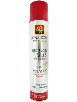 Rona Ross Flexible Extra Hold Λακ Μαλλιών για Λάμψη & Όγκο Πολύ Δυνατό Κράτημα 400ml