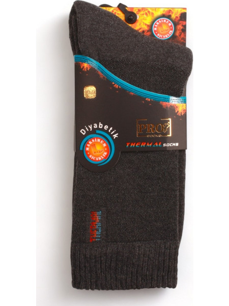 Κάλτσα ισοθερμική ανδρική Pro Insulated Thermal Socks για διαβητικούς PR19608-Ανθρακί