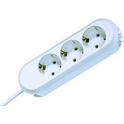 Bachmann SMART Steckdosenleiste 3fach wei 50 m 387272 SMART 3xSchutzkontakt wei Strom ohne Schalter Zuleitung 50 m Schlagfester Kunststoff Steckdoseneinstze 35 gedreht nicht ffenbar