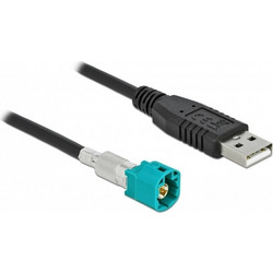 DeLOCK Datenkabel HSD Z (S) bis USB (M) 1 m RAL 5021 Wasserblau