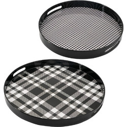 Artekko Tray Δίσκος Σερβιρίσματος Πλαστικό Άσπρο/Σετ/2 Ασπρόμαυρο