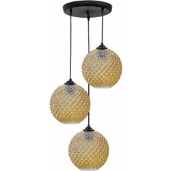 Heronia Lighting Κρεμαστό Φωτιστικό Οροφής Τρίφωτο E27 Χρυσό 02-0287