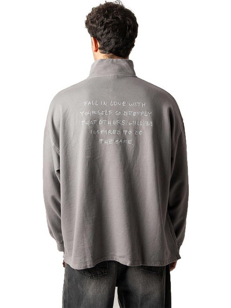 Kaotiko Washed Zip Boy Urban Threesome Gray Sweatshirt AP050-01-G002