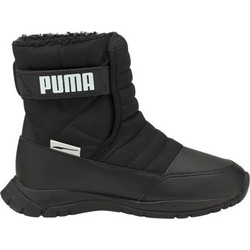Puma Nieve Παιδικά Μποτάκια Μαύρα με Σκρατς και Γούνα 380745-03