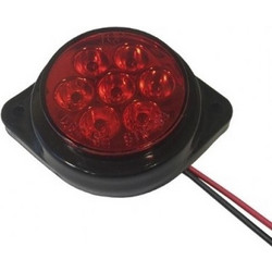 GloboStar(R) 115412 Πλευρικά Φώτα Όγκου Φορτηγών FLAT BULLET LED 7 SMD DC 24V Αδιάβροχο IP66 Κόκκινο - 6974