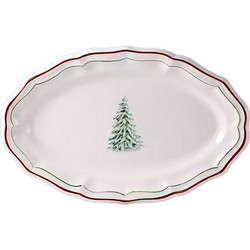 Χριστουγεννιάτικη Πιατέλα Oβάλ Filet Noel Faience Gien (41x26 cm)