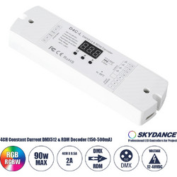 73145 D4C-L SKYDANCE DC DMX512 Constant Current & RDM Decoder 4 Καναλιών DC 12-48V 4 x 0.5A 22.5W - Max 2A 90W - IP20 Μ17 x Π5 x Υ2.5cm