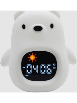 Φωτάκι Νυκτός & Ξυπνητήρι SoundGlow Bear KBJL822 15x8,5x18cm White Kiddoboo