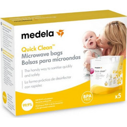 Medela Quick Clean Micro-Steam Bag - Σακουλάκια Μητρικού Γάλακτος Μικροκυμάτων, 5τμχ